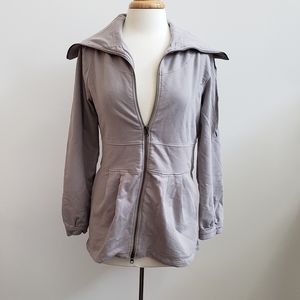 Brooklyn Industries Grey Cowl Neck Zip-up